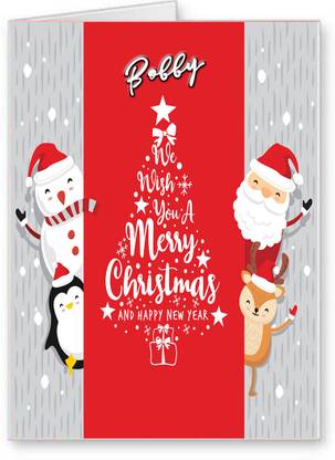 Midas Craft Bobby Merry Christmas and Happy New Year Greeting Card