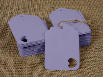 Darling Souvenir 100 Pcs Wedding Favor Hang Tag Shape Heart Punched Gift Tags with Jute Twine Invitation Card