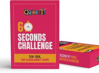 Quirky Hai 60 Seconds Challenge Game with Pumping tasks & a Ticking Clock -Pack of 50 Cards