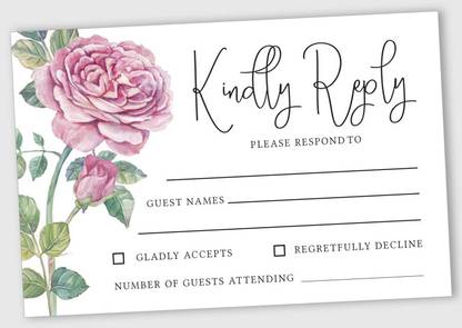 Inkdotpot 50 Blank RSVP Cards with White Envelopes- Style Response Card-RSVP for Wedding Post  Card