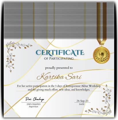 AanyaCentric 8.3 x 11.7 Inch Self Fill-in Certificate Achievement for Student Trainee Greeting Card