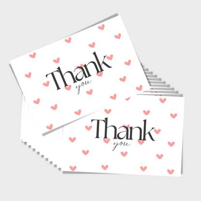 LAZYLINES Thank You Card, Minimal Heart Design Greeting Card