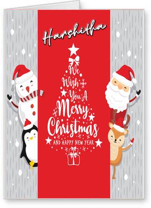 Midas Craft Harshitha Merry Christmas and Happy New Year Greeting Card