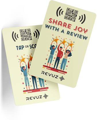 REVUZ Google Review QR/NFC Card - Instant Link Activation Business Card
