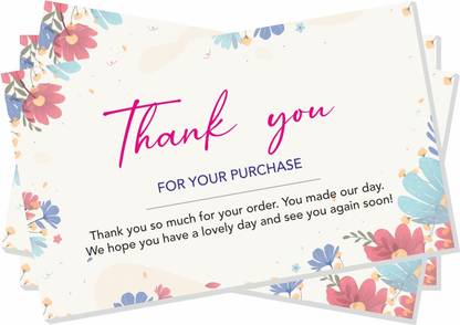 ESCAPER Thank you Cards for Business (3.5 x 2 inche) Thank you for your purchase cards & Business Card