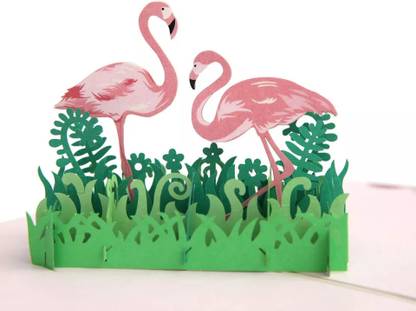 Lovcraft | Beautiful Greeting Cards | Couple Flamingo Bird 3D Pop Up Cards | Greeting Card