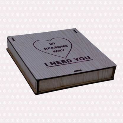 StarLaser 20 Reasons Why I Need You Message Box Gift For Anniversary Greeting Card