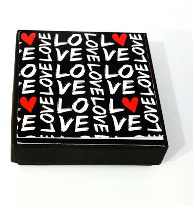 Nyaro Love Chocolate Gift Box 4 Layered Explosion Box with message bottle Red & Black (Without Chocolates) Greeting Card