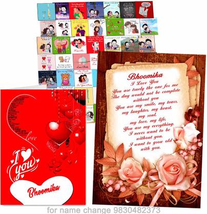 Midas Craft Unique Romantic Gift Combo with name Bhoomika Love gift for people in Love 06. Greeting Card
