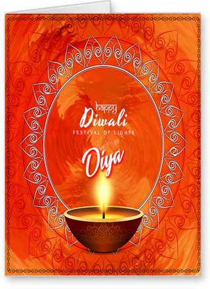 Midas Craft Happy Diwali Diya Greeting Card