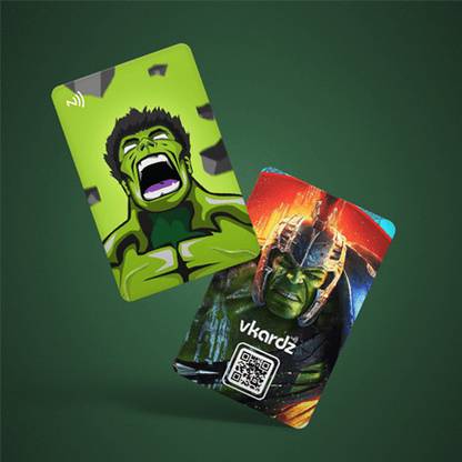 vkardz vkardz - Hulk Superhero's Easy Contact sharing Scratchless Matte Print DIgital Business Card