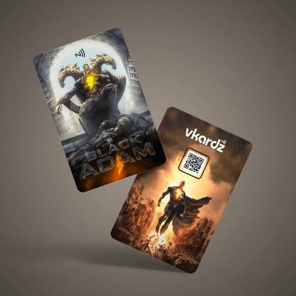 vkardz Black Adam - Superhero's PVC Digital nfc Easy Contact sharing Scratch less NFC Business Card