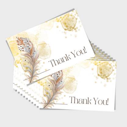 LAZYLINES Thank you Card, Feather and Abstract Greeting Card
