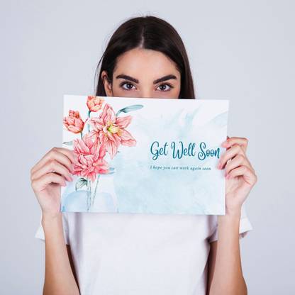AanyaCentric Get Well Soon Gift 8.3x11.7 inch A4 Size with Envelope Prewritten Message Inside Greeting Card