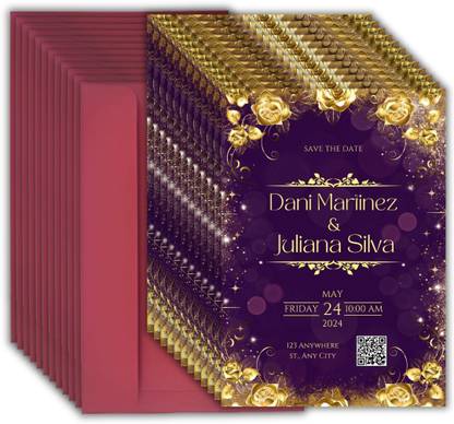 AanyaCentric 5.8x8.3inch Wedding Marriage Invite with Envelope for Friends Invitation Card