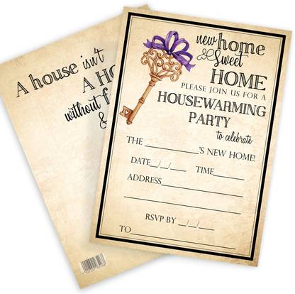 Creatie New Home Sweet Home Housewarming Party Invitation Cards Invitation Card
