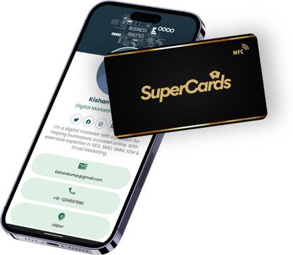 SuperCards Smart Business Card | Digital Visiting Card | Tap to Share | NFC & QR Technology Business Card