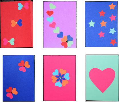 AanyaCentric Handmade MultiPurpose A7 Size Small 6nos Mini Greeting Card