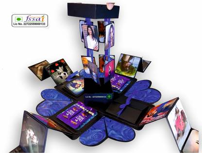 US IDEAL CRAFT Explosion Box Love Gift for Couple(4 Chocolate & 37 photos Space) without photo Greeting Card