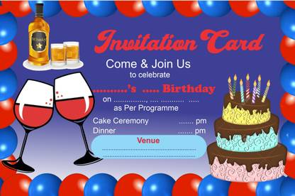 Naveen WINE foil PARTY Theme Birthday Party Invitation Card 25 Pcs Set Invitation Card Invitation Card