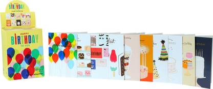 PaperPep Mini Blank Cards With Envelopes 10 Different Designs 60 Assorted Happy Birthday Greeting Card