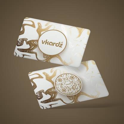 vkardz vkardz - Fluid White Gold Magic NFC & Smart Digital Contactless PVC NFC Business Card