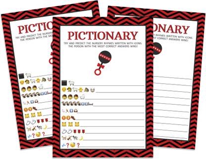 Inkdotpot Pack Of 50 Pictionary Baby Shower Games Cards Ladybug Theme Party Supplies Invitation Card