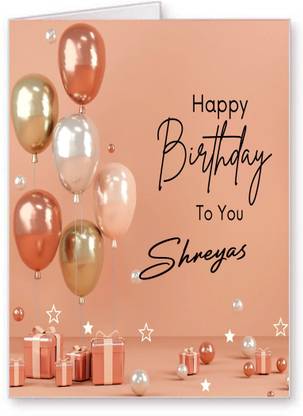 Midas Craft Shreyas Happy Birthday Greetings Card 36. Greeting Card