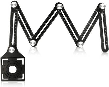 TILESTOOLS Six-Sided Angle Measuring Tool, Angular Ruler, Hole Opening Locator Template for Marking Gauge