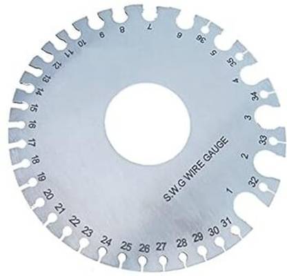 T H TOOLS CENTRE Wire Gauge Round with SWG 1-36 & mm Measuring for Wire/Plate Marking Gauge