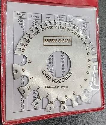 Breeze Shear SWG Round/Circular Wire Gauge with Stainless Steel Body Marking Gauge