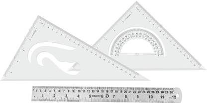 CRESSO Set Square, Set Square Ruler, For School, College, With One 30 CM Steel Scale Combination Square