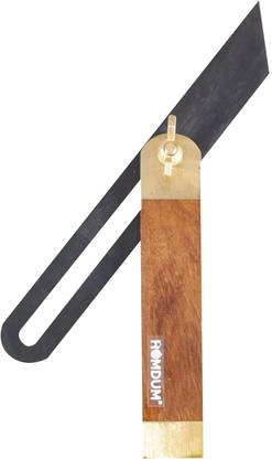 Homdum Sliding Bevel Square Angle finder Measuring Woodworking tool with Adjustable 8 inch Carbon Steel Blade Wooden T Gauge tool for Carpenter Brass wood Handle Combination Square