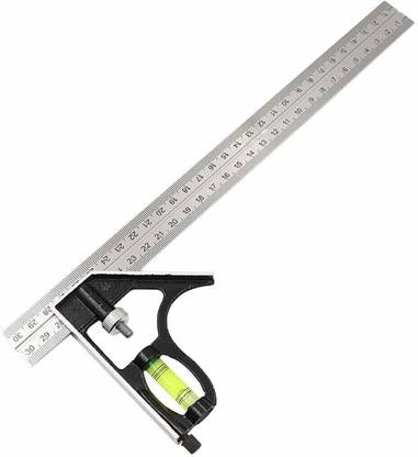 AASONS Stainless Steel 300mm Adjustable Engineers Rule Right Angle Ruler Tool Combination Square