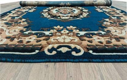 Shag Weaving Light Blue Wool Carpet