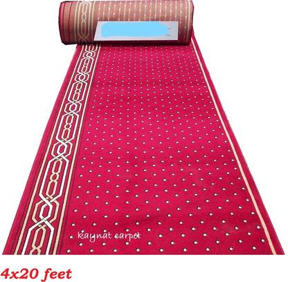 KAYNAT CARPET Red, White, Maroon Acrylic, Wool Carpet