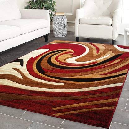 R CARPETS Multicolor Acrylic Area Rug