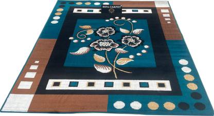 Shag Weaving Blue Silk Carpet