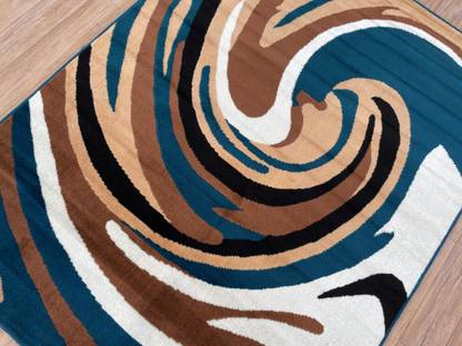 Shag Weaving Blue, Multicolor Silk Carpet
