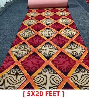 Acarpet Red, Gold, Maroon Synthetic Carpet