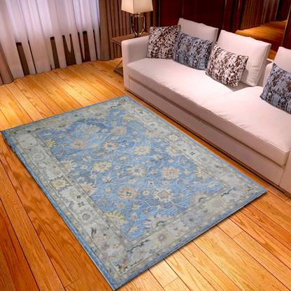 Ehtesham Ansari Blue Wool Area Rug