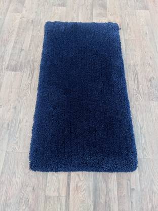 Shag Weaving Blue Polyester Carpet
