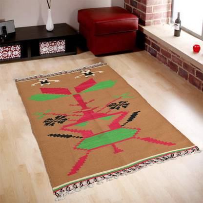 fusionfurnishing Multicolor Cotton Dhurrie