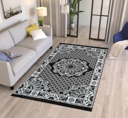 Furnishing Hut Black Cotton Carpet