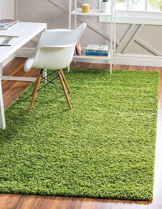 Crugs Green Polyester Carpet