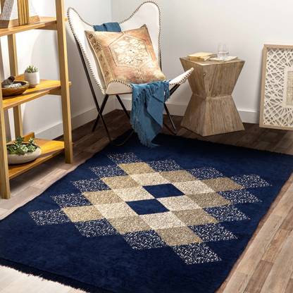 Flipkart SmartBuy Blue Chenille Carpet