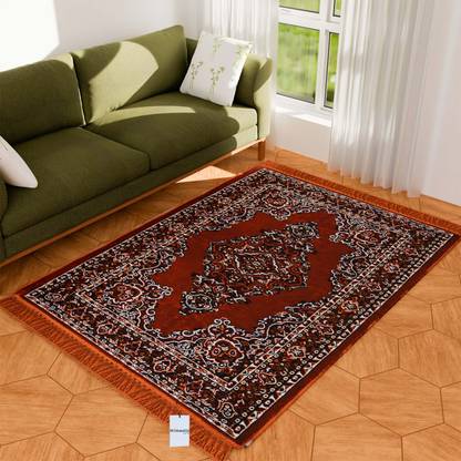 HOMESTIC 5 ft  X 7 ft Velvet Carpet