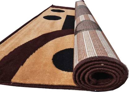 ARIBACARPET Brown Polypropylene Area Rug