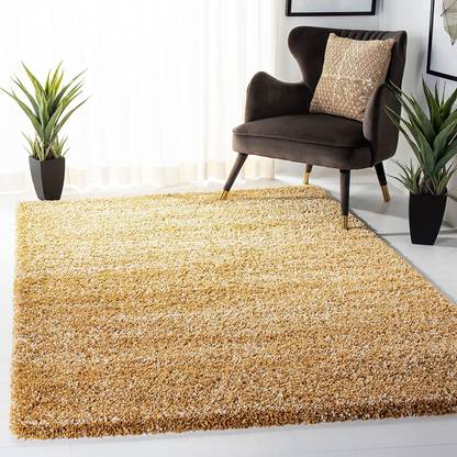 AyanCarpets Gold Polyester Carpet