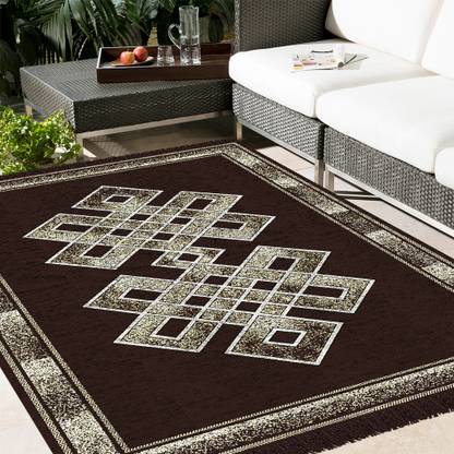 BSB HOME Multicolor, Brown, Gold Chenille Carpet